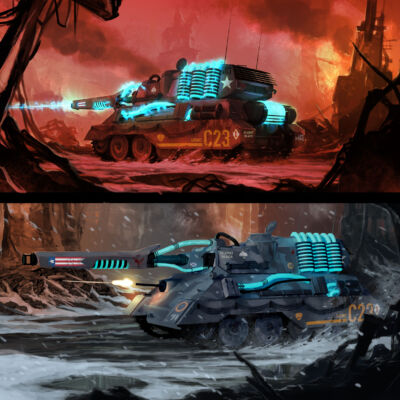 Concept of a Sci-Fi laser tank